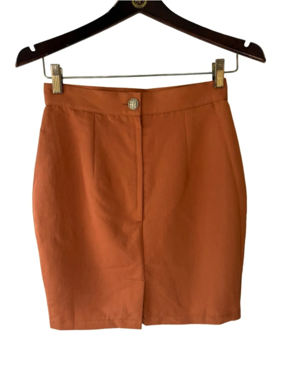 Nouvelle Vintage Rust High-Waist Pencil Skirt Size L Preppy Classic Academia
